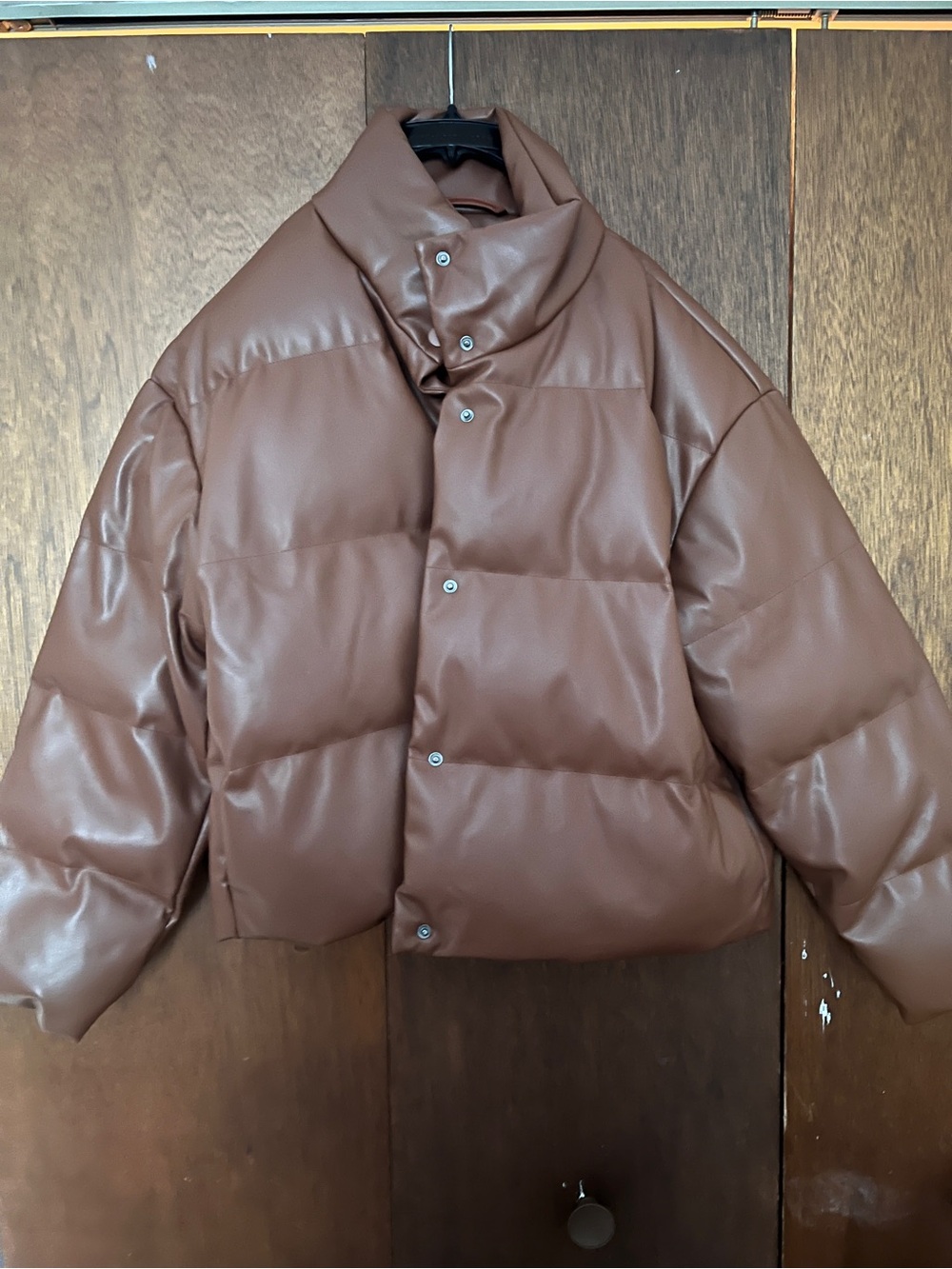 a new day Rust Brown Faux-Leather Puffer